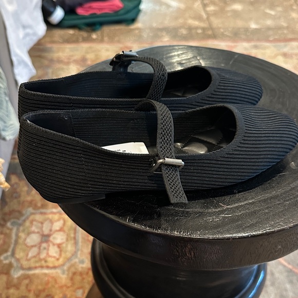 MIA Shoes - MIA Black Flats with Buckle Detail